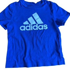Adidas Toddler T-Shirt Graphic‎ Logo Short Sleeve Blue Top Size 3T
